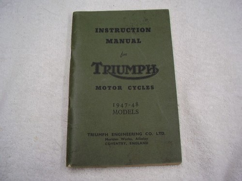 1947 1948  TRIUMPH  MOTORCYCLE   ORIGINAL  OWNERS MANUAL - Bild 1 von 5