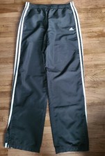 Adidas Womens 3 Stripe Zip Track Pants Sz Small 100 Polyester Embroidered Logo