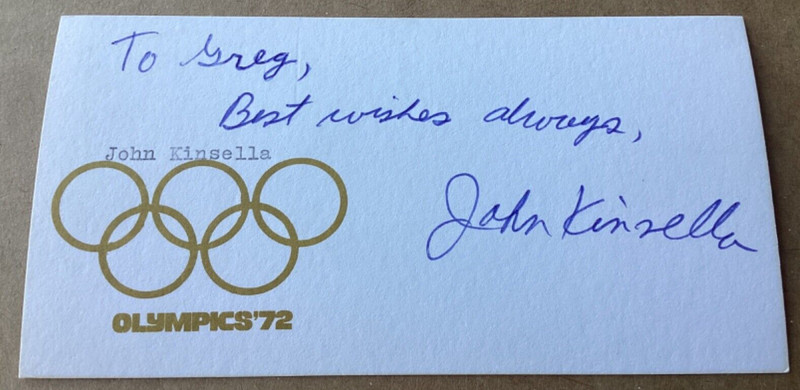 JOHN KINSELLA Autographed Signed 1972 Olympics Metalist Card Swim Team FREE SHIP