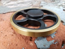 Black Gold Wheel Aluminum & Brass Fidget Spinner Toy Removable R188 Bearing ADHD