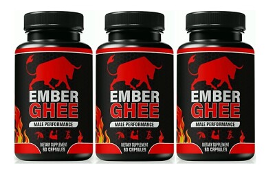 (3 Pack)Ember Ghee ed Pills for Men EmberGhee Advanced Male Health Capsules 60ct