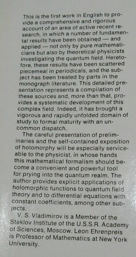 Holomorphic fns & application to quantum field theory, Vladimirov.1966 1st DJ - Picture 3 of 8