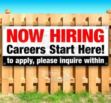 NOW HIRING Advertising Vinyl Banner Flag Sign Many Sizes Available EMPLOYMENT