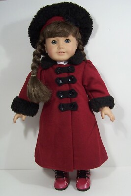 Burgundy Victorian Coat Hat Doll Clothes For 18'' American Girl Rebecca (Debs)