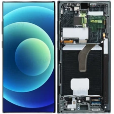 Small Samsung Galaxy S22 Ultra S908/E LCD Display Screen Touch Replacement Green