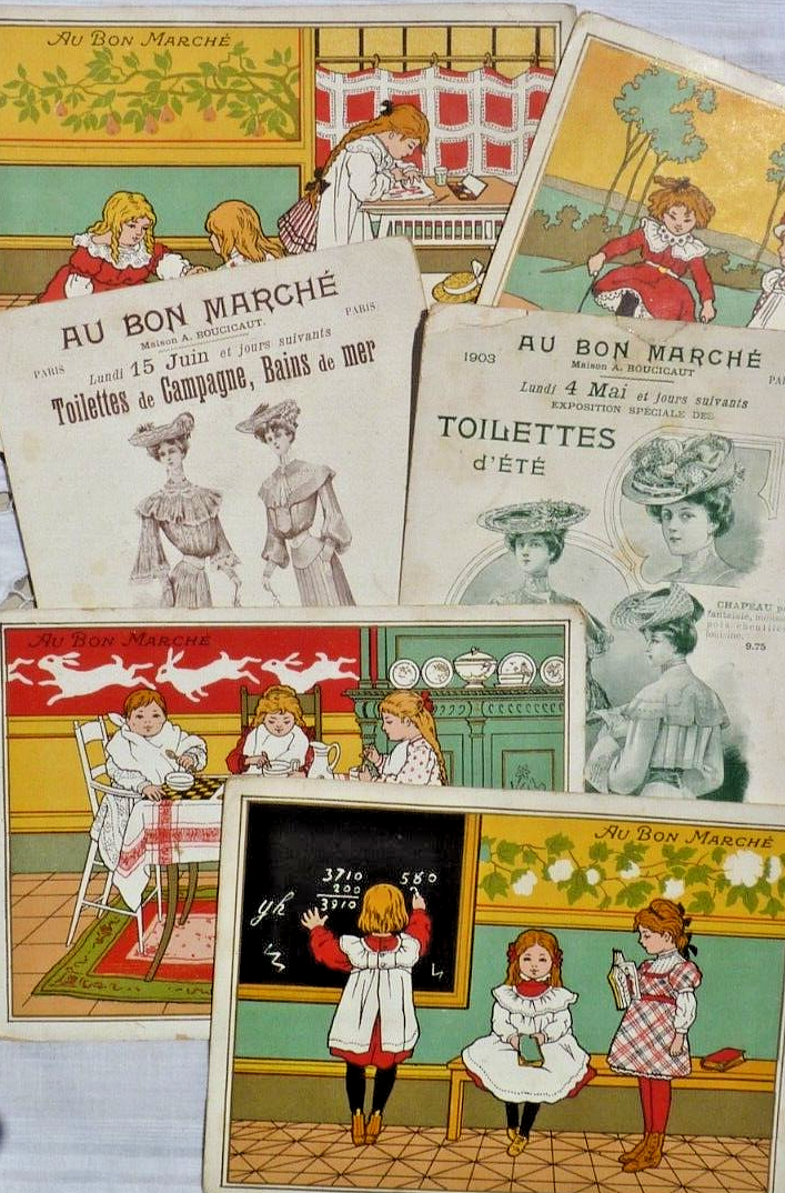 Chromo Original Au Bon Marché - La Luge - Publicité Ancienne, France
