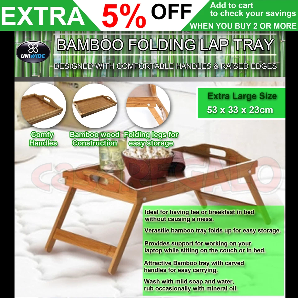 Wooden Bamboo Folding Tray BAMBOO FOLD UP LAP TRAY Tea Coffee Table Breakfast