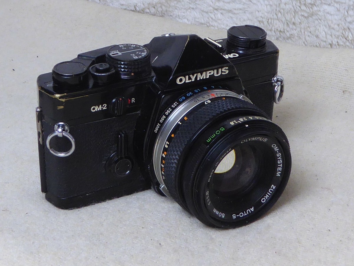 Olympus OM-2 MD Film Camera & 50mm f1.8 Lens, New bat, Working