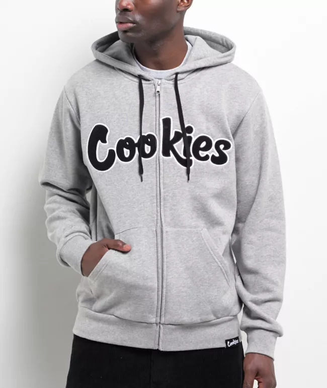 Cookies Sf Streetwear Limited Edition Chenille Heather Gray Zip Hoodie