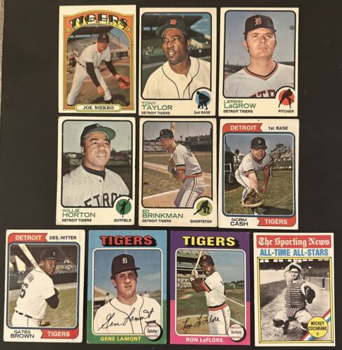 Detroit Tigers 1972/73/74/75/76 Vintage Topps Lot Of 10 Cash Cochrane LeFlore ⚾️ - Picture 1 of 4