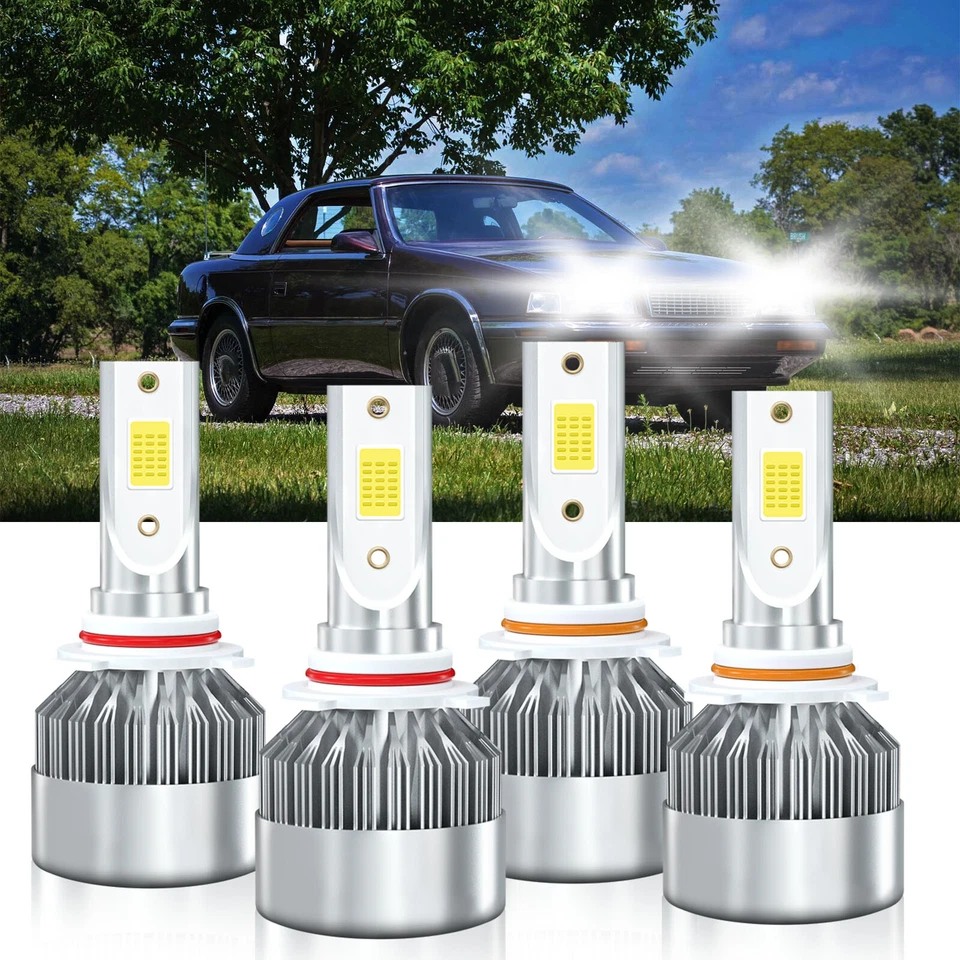 Para Chrysler TC Maserati 1989-1991 Bombillas LED haz alto bajo 9005 9006 Foto 2 de 4