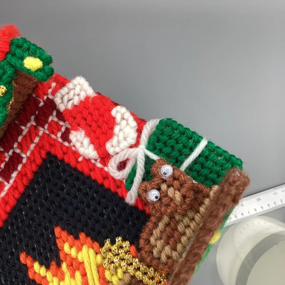 🔥DOORSTOP Night B4 Christmas 3D Cross-stitch Canvas Fireplace Dog Brick Bucilla - Image 4 of 4