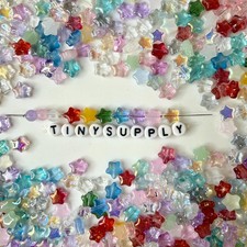 8.5MM Mixed Colored Glass Star Beads