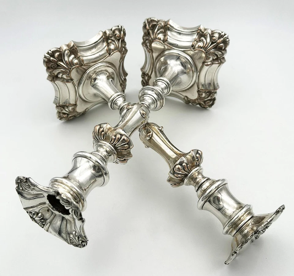 PAR DE CANDELABROS 11" PLACA SHEFFIELD ANTIGUA WILLIAM IV c1835 Foto 2 de 4