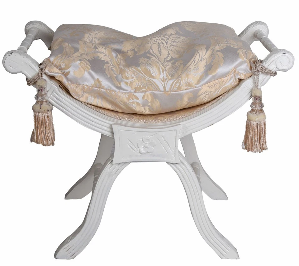 Hocker Polsterhocker Barock Schemel Pouf Antik Sitzbank Hockerbank Sitzhocker - Bild 1 von 3