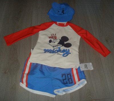 George Baby Jungen Disney Mickey Mouse dreiteiliges Schwimmen Set 0-3 Monate