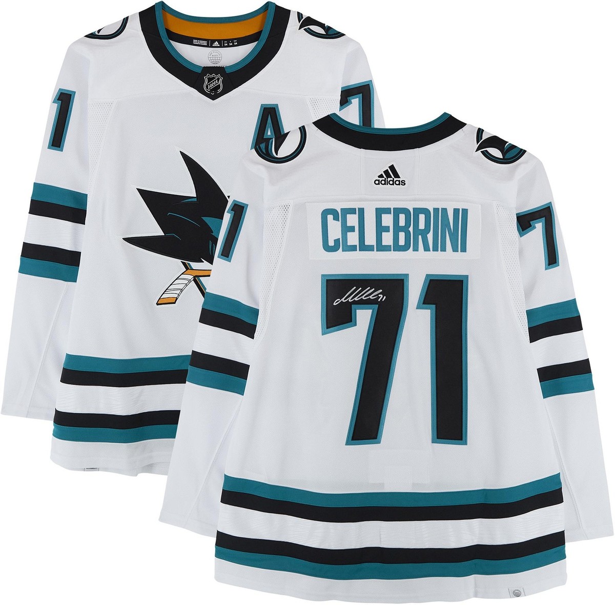 Macklin Celebrini San Jose Sharks Autographed White Adidas Jersey