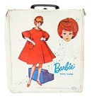 Vintage 1963 Barbie Doll Carrying Case White Red Dress Empty FLAWS SEE BELOW