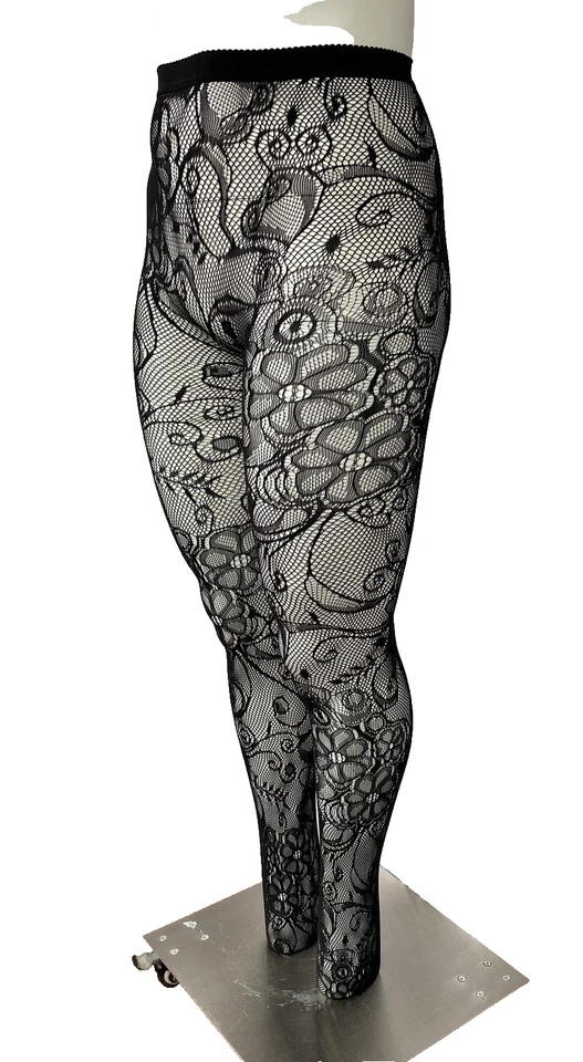 Pantimedias Stella Elyse de rejilla floral talla grande, flores caprichosas enredaderas, 15Q Foto 3 de 4