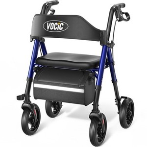 VOCIC Rollator Walker w/ Seat - 330lb Capacity, 8" Wheels - Used