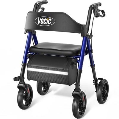 Walkers for Seniors, Rollator Walker with SeatSupports 330lb, 8'' Big Wheels-used