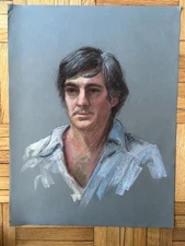 Contemporary Portrait Pastel Middle Aged Man Male 25x19 Peter Feldman Gay Int