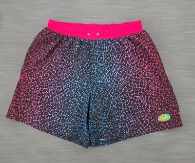 Slunks Men's XXL Black Multicolor Speckled Lined Athletic Volleyball Shorts 6''