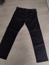 Men's Hugo Boss Jeans Black 32 W 30LCotton Regular Fit Straight Leg Denim Zip