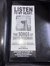 DAVID FRIEDMAN LISTEN TO MY HEART AD WITH BARRY MANILOW QUOTE FLYER NY