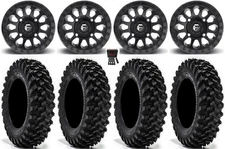 Fuel Vector 14" Wheels Black 30" Warrior XT Tires Can-Am Defender