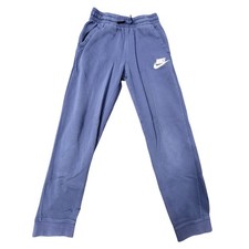 Nike Sportswear Boys Blue Fleece Joggers Sweatpants Logo Size LG