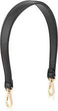 Black Leather Purse Strap 19Inch Shoulder Strap for Handbags with Swivel Lobster