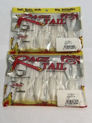 Lot of 2  Strike King Rage Tail Mid Size 3 3/8   Pearl