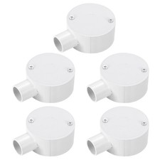 5Pcs PVC Conduit Box Junction Box 1 Way 20mm with Cover M4 Screws