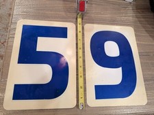 2 Vintage Double Sided Gas Station Price Numb...