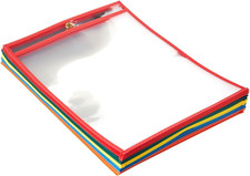 Heavy Duty Dry Erase Job Ticket Holders, Document Protectors with Clear Plast...