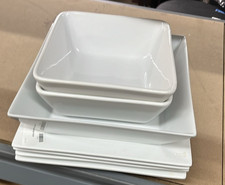 White Porcelain Square Serving Bowls Set of 4 a3 bv