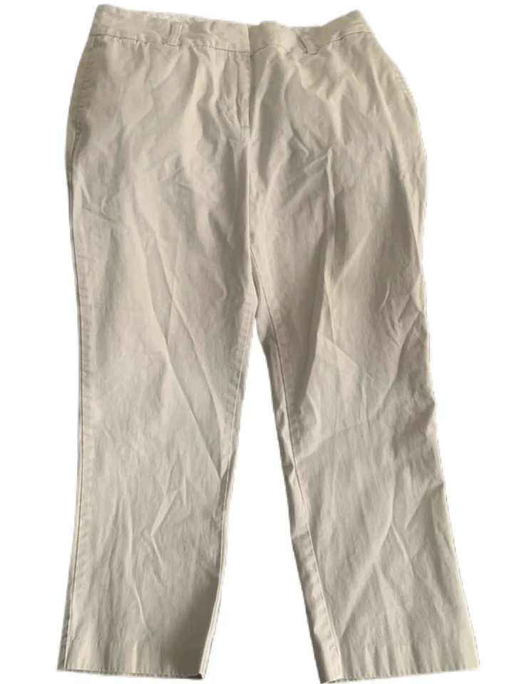 Pantalones bajos caqui usados para mujer talla 10 100 % algodón informales prácticos cómodos Foto 2 de 4