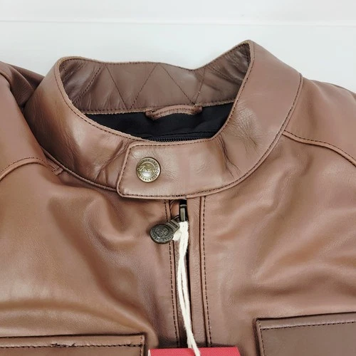 Indian Motorcycle Getaway Leather Jacket Brown Cowhide Riding Jacket OEM image 6
