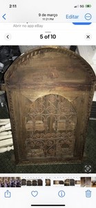 Vintage MorrocAn Wood And Iron Window Arch Wall Accent 