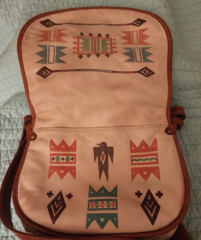 Ralph Lauren Purse Leather Leather Indian Polo RRL Graphic Southwestern VtG Bag - Image 2 of 4