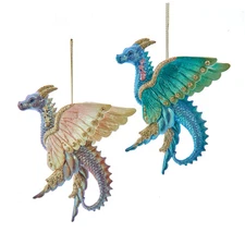 Kurt Adler Dragon With Butterfly Wings Ornament Set E1126 Flights of Fancy