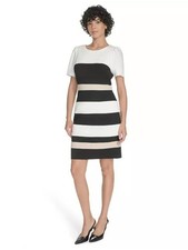 NWT Tommy Hilfiger Colorblock Scuba Crepe Sheath Dress - Size 14