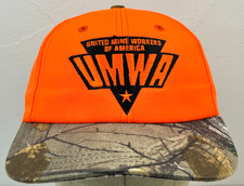 UMWA Hat United Mine Workers of America Camo Orange Baseball Hat Cap Adjustable