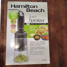Hamilton Beach 3-in-1 Spiralizer 2 Speed Electric Black Slicer