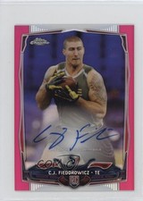 2014 Topps Chrome Mini Rookie BCA Pink Refractor /75 CJ Fiedorowicz Auto 1f6
