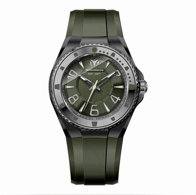 Brand New TechnoMarine Lusso Mare Men's Watch 44mm Olive Green Black TM-225025