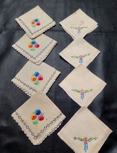 Servilletas Vintage Floral Lino Punto de Cruz Bordado Mesa Servilletas Diseño Flor - Imagen 1 de 15