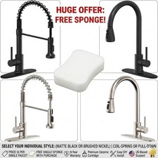 Kitchen Sink Faucet Pull Down/Pull Out Sprayer, Swivel Single Handle Mixer Taps