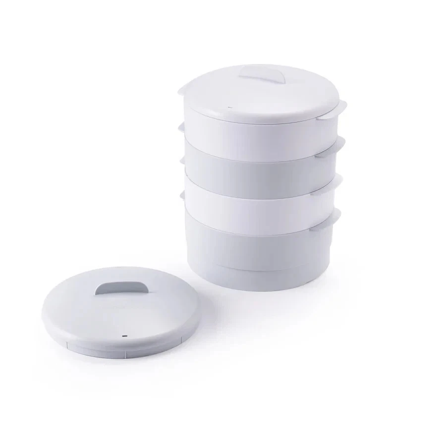 Tupperware Steam-It 4 Layer Steamer Set With 2 Covers Multi Tier Food Steaming